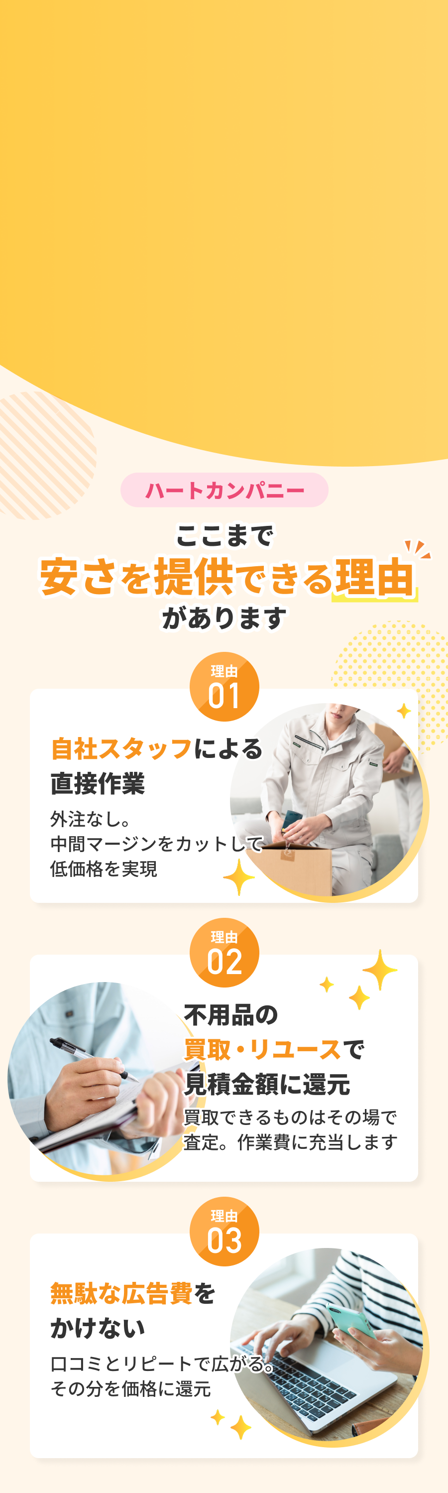 ハートカンパニーここまで安さを提供できる理由があります